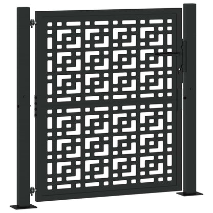 Cancello da giardino nero 100x100 cm in acciaio con design a croce