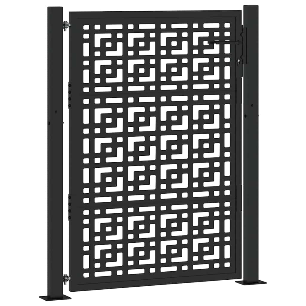 Cancello da giardino nero 100x125 cm in acciaio con design a croce | homemem39