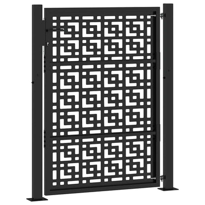 Cancello da giardino nero 100x125 cm in acciaio con design a croce | homemem39