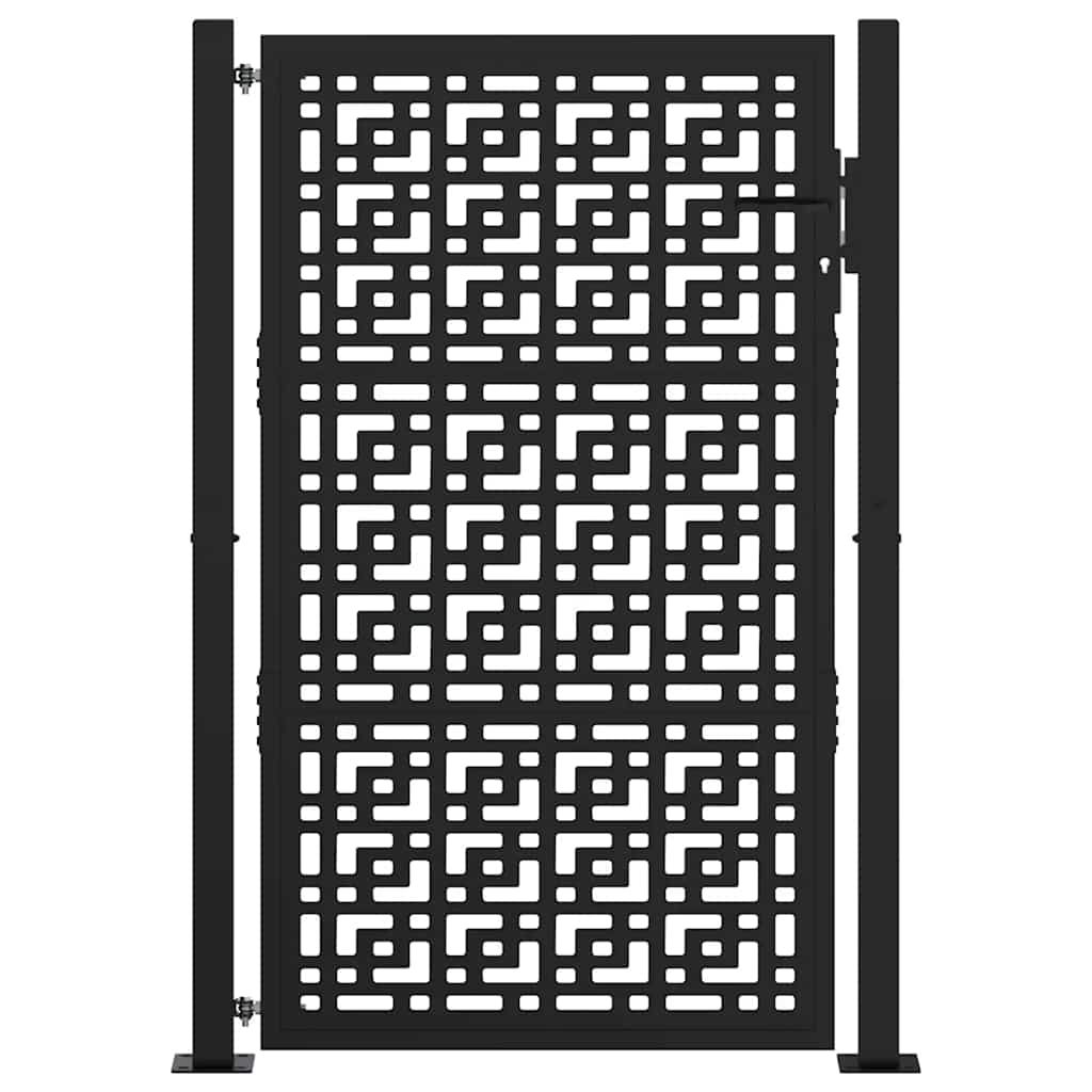 Cancello da giardino nero 100x150 cm in acciaio con design a croce | homemem39