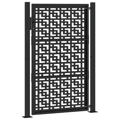 Cancello da giardino nero 100x150 cm in acciaio con design a croce | homemem39
