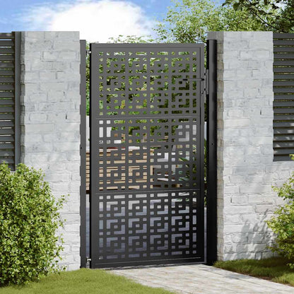 Cancello da giardino nero 100x150 cm in acciaio con design a croce | homemem39