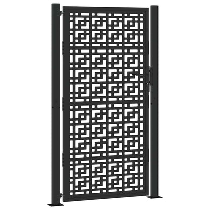 Cancello da giardino nero 100x175 cm in acciaio con design a croce | homemem39