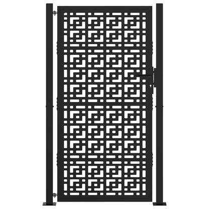 Cancello da giardino nero 100x175 cm in acciaio con design a croce | homemem39