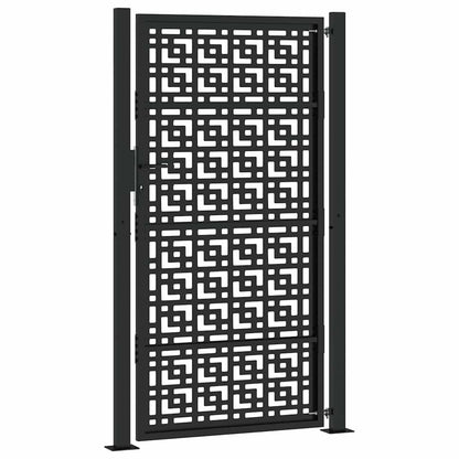 Cancello da giardino nero 100x175 cm in acciaio con design a croce | homemem39