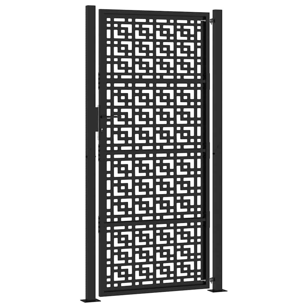 Cancello da giardino nero 100x200 cm in acciaio con design a croce | homemem39