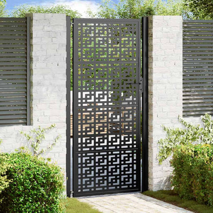 Cancello da giardino nero 100x200 cm in acciaio con design a croce | homemem39