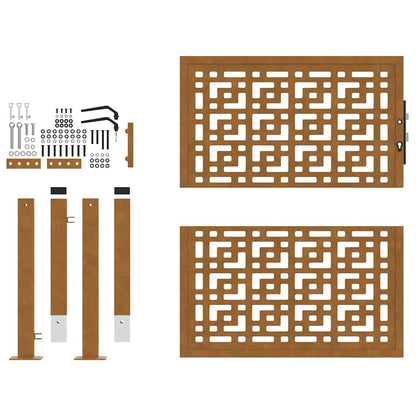 Cancello da giardino 100x100 cm in acciaio corten con design a croce | homemem39