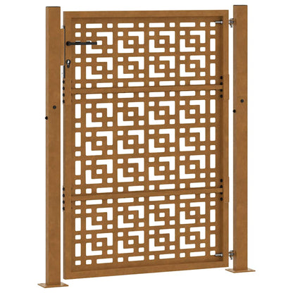 Cancello da giardino 100x125 cm in acciaio corten con design a croce | homemem39