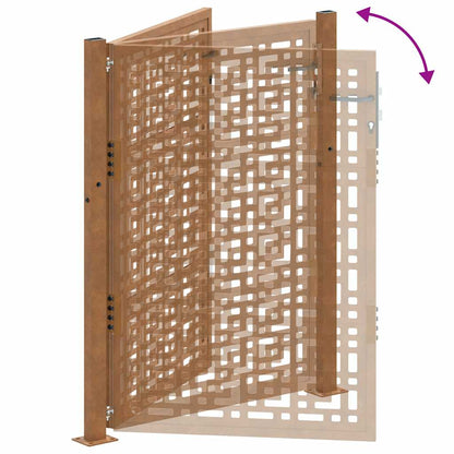 Cancello da giardino 100x125 cm in acciaio corten con design a croce | homemem39