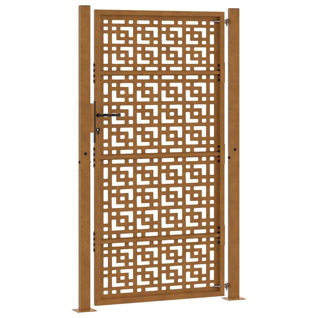 Cancello da giardino 100x200 cm in acciaio corten con design a croce | homemem39