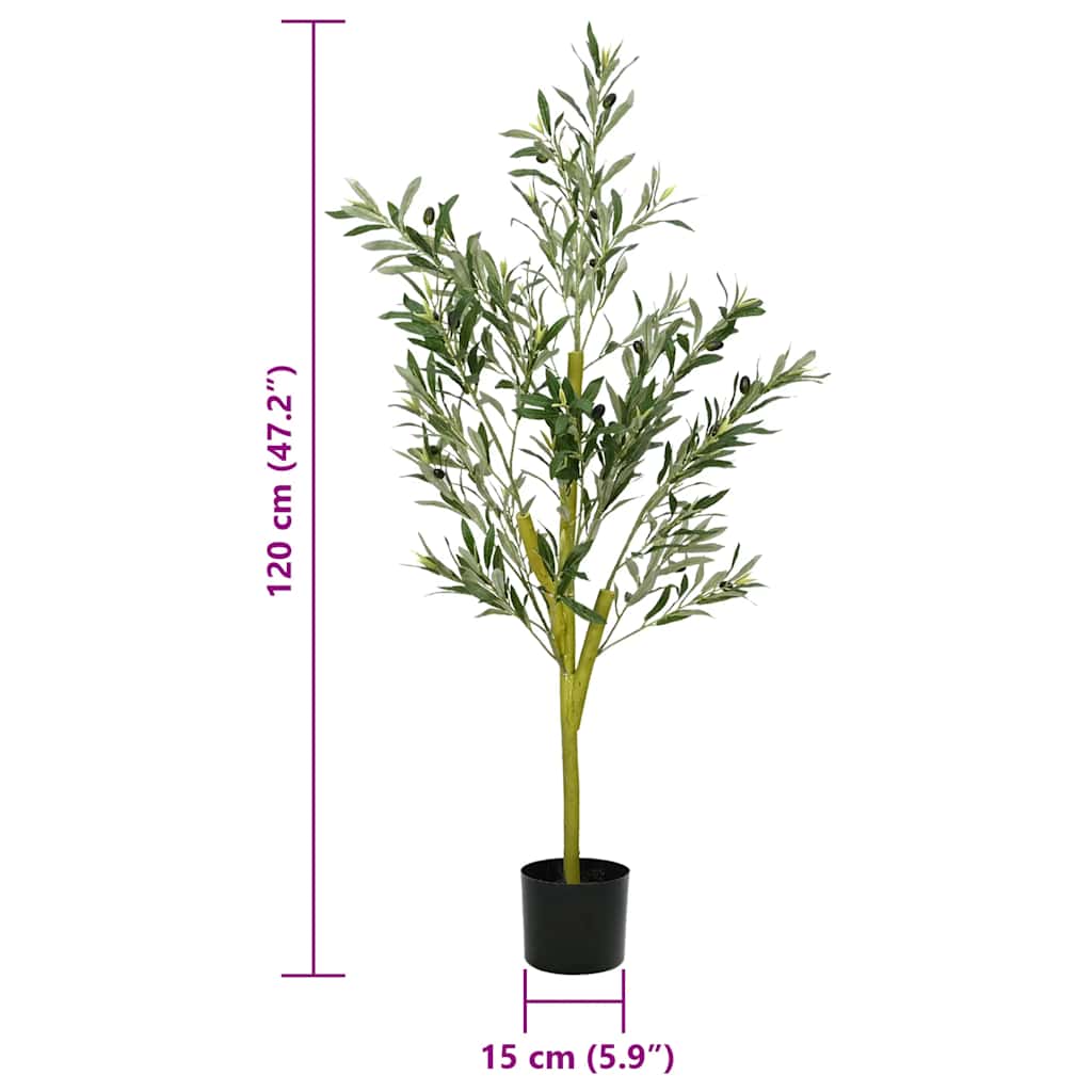 Albero Ulivo Artificiale 450 Foglie 120 cm Verde | homemem39