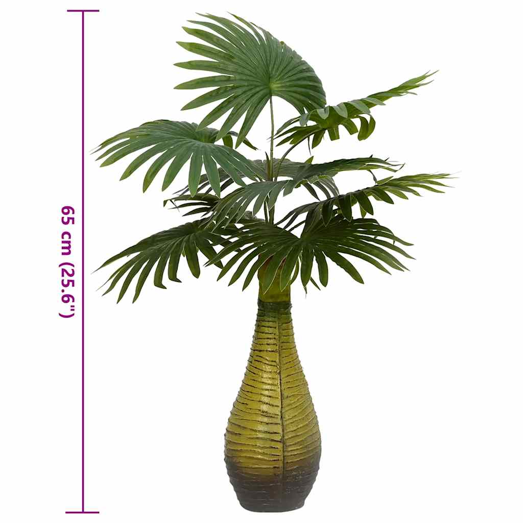 Pianta di Palma Artificiale 9 Foglie 65 cm Verde | homemem39