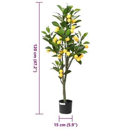 Albero di Limoni Artificiale 136 Foglie 120 cm Verde - homemem39