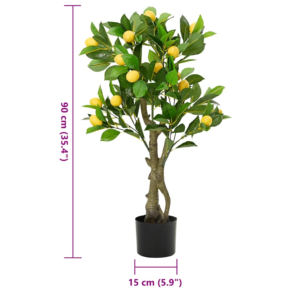 Albero di Limoni Artificiale 234 Foglie 90 cm Verde | homemem39