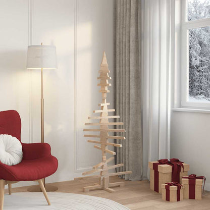 Albero di Natale in legno per decorazioni 150 cm in legno massello di pino