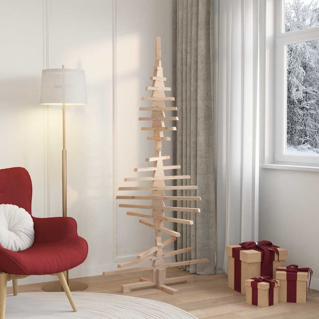 Albero di Natale Decorativo in Legno 180 cm Legno Massello Pino | homemem39