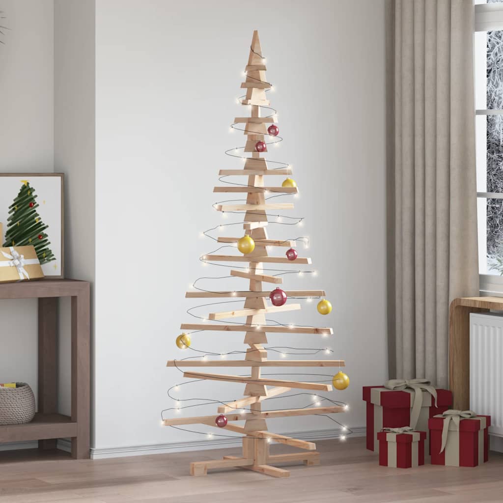Albero di Natale Decorativo in Legno 180 cm Legno Massello Pino | homemem39