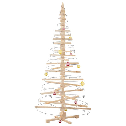 Albero di Natale Decorativo in Legno 210 cm Legno Massello Pino