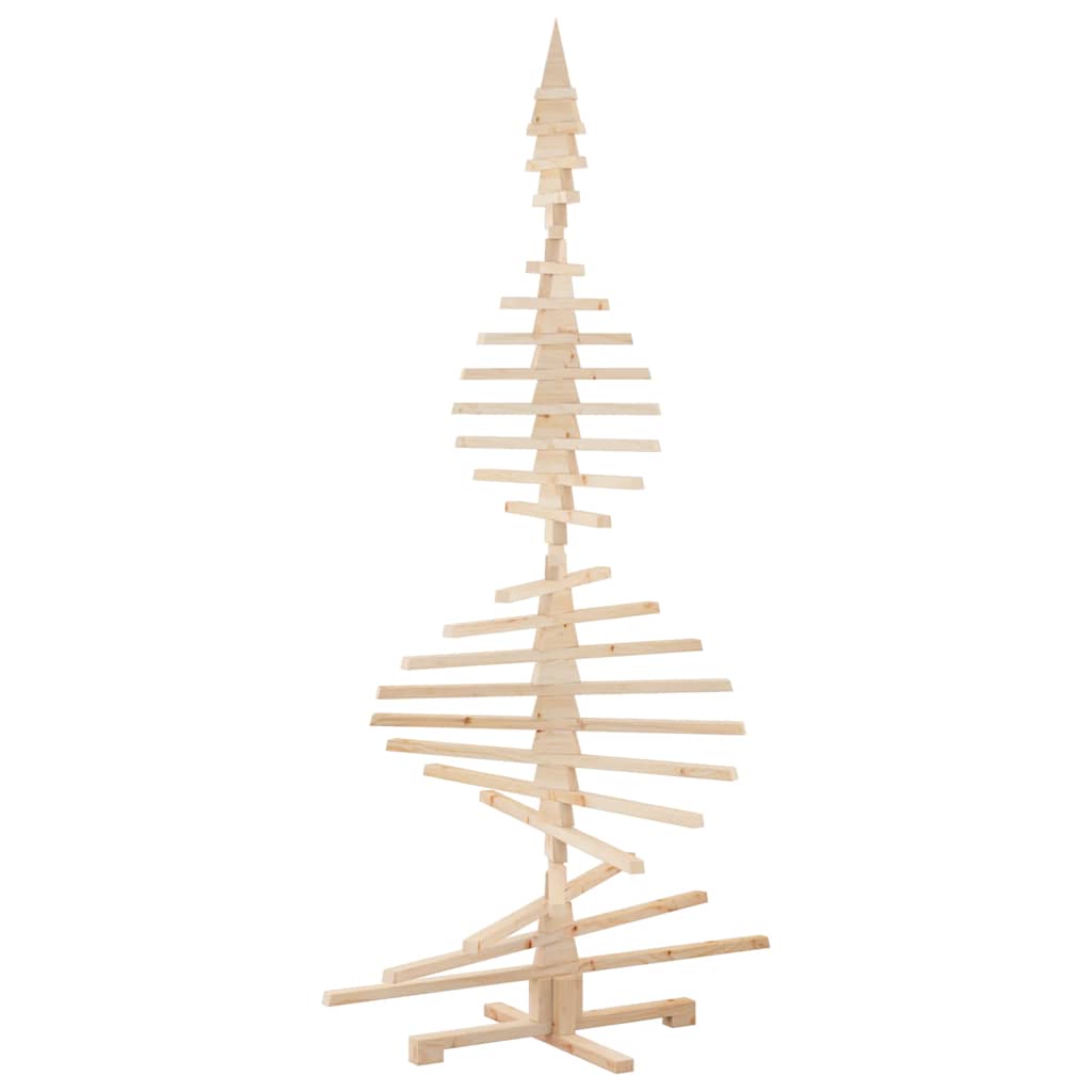 Albero di Natale Decorativo in Legno 210 cm Legno Massello Pino