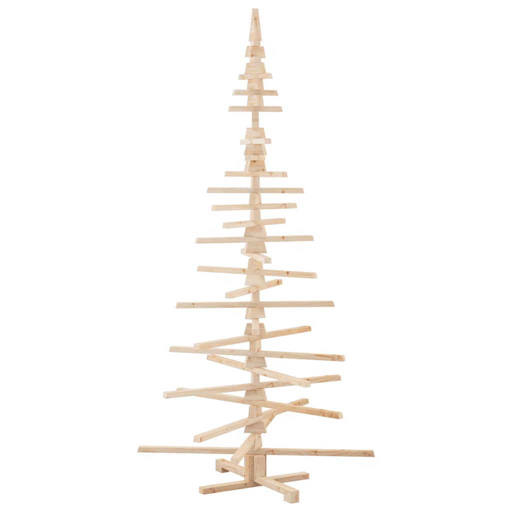 Albero di Natale Decorativo in Legno 210 cm Legno Massello Pino