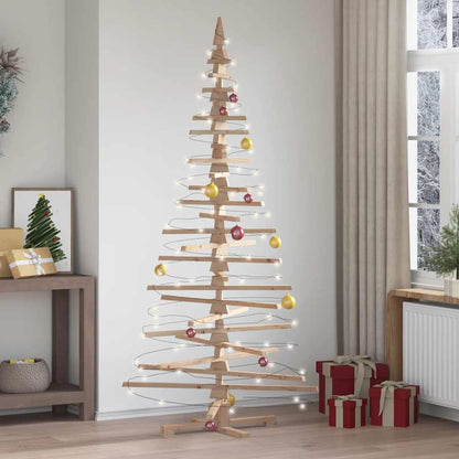 Albero di Natale Decorativo in Legno 210 cm Legno Massello Pino