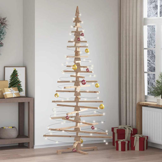 Albero di Natale Decorativo in Legno 210 cm Legno Massello Pino
