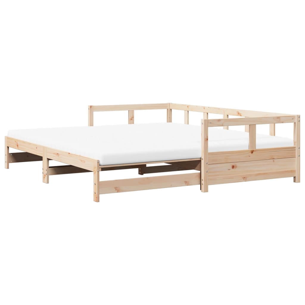 Divano Letto con Rotelle e Materasso 80x200 cm in Legno di Pino - homemem39