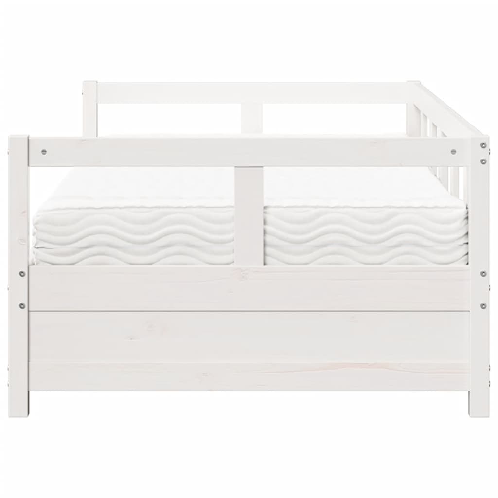 Dormeuse con Materasso Bianca 80x200 cm Legno Massello di Pino