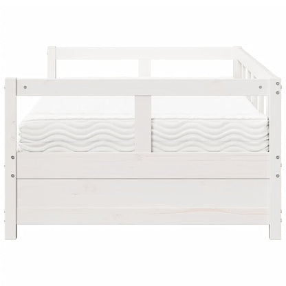 Dormeuse con Materasso Bianca 80x200 cm Legno Massello di Pino