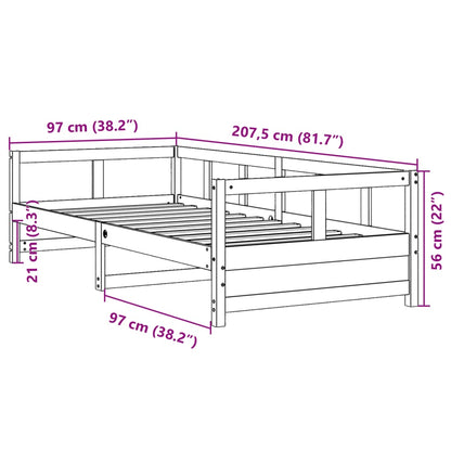 Dormeuse con Materasso Marrone 90x200 cm Legno Massello di Pino