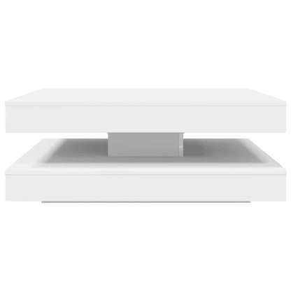 Tavolino da Caffè Girevole a 360 Gradi Bianco 90x90x34,5 cm | homemem39