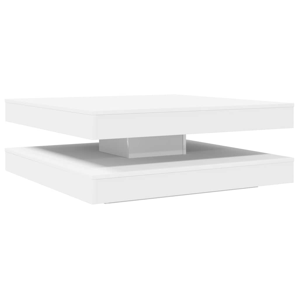 Tavolino da Caffè Girevole a 360 Gradi Bianco 90x90x34,5 cm | homemem39