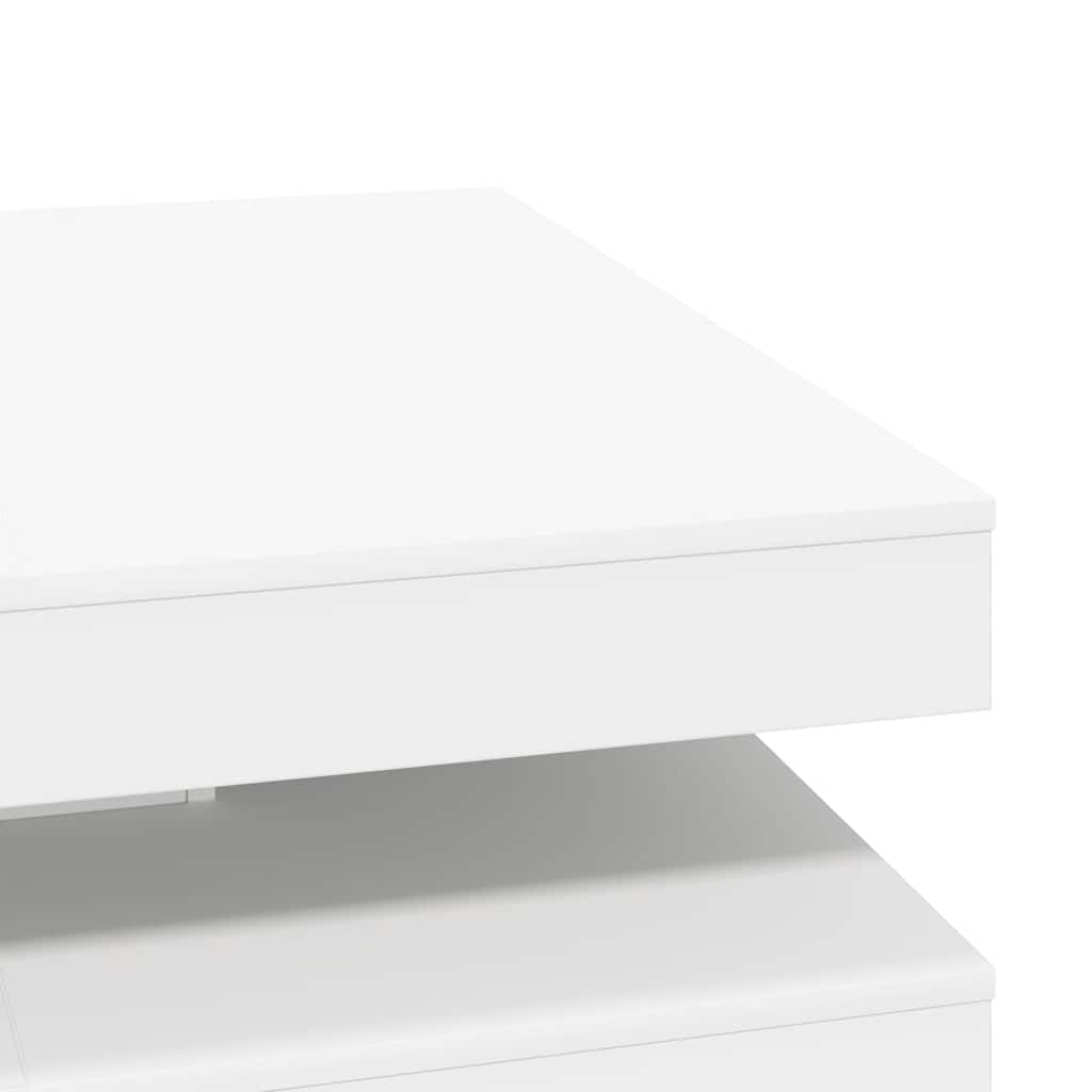 Tavolino da Caffè Girevole a 360 Gradi Bianco 90x90x34,5 cm | homemem39