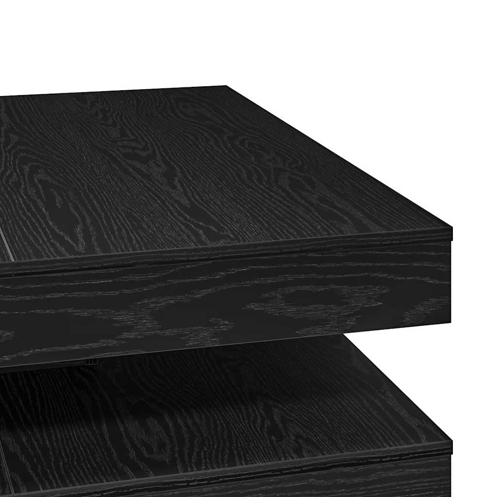 Tavolino da Caffè Girevole a 360 Gradi Nero 90x90x34,5 cm | homemem39