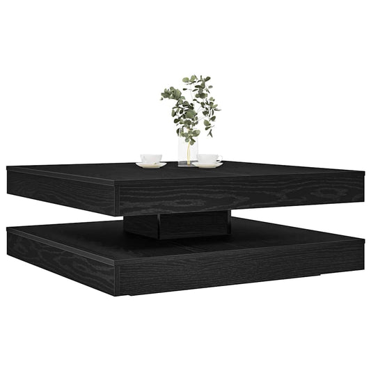 Tavolino da Caffè Girevole a 360 Gradi Nero 90x90x34,5 cm | homemem39