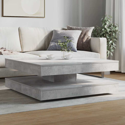 Tavolino da Caffè Girevole a 360 Gradi Grigio 90x90x34,5 cm | homemem39