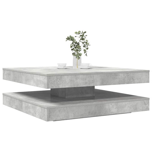 Tavolino da Caffè Girevole a 360 Gradi Grigio 90x90x34,5 cm | homemem39