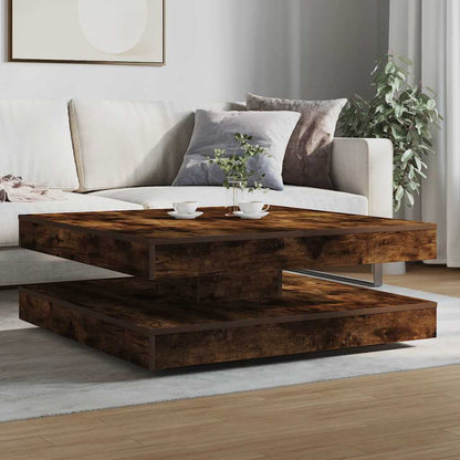 Tavolino da Caffè Girevole a 360 Gradi Rovere 90x90x34,5 cm | homemem39