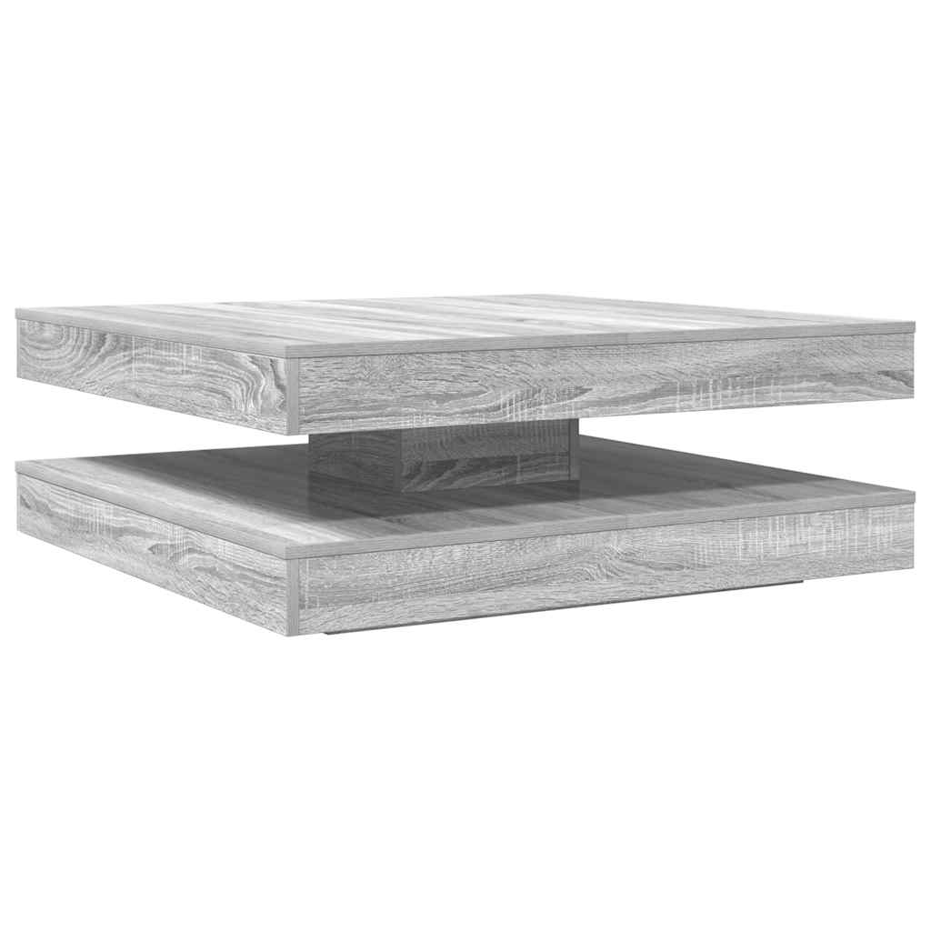 Tavolino da Caffè Girevole a 360 Gradi Grigio 90x90x34,5 cm | homemem39