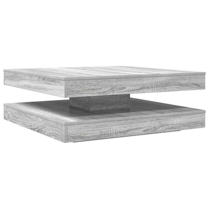 Tavolino da Caffè Girevole a 360 Gradi Grigio 90x90x34,5 cm | homemem39