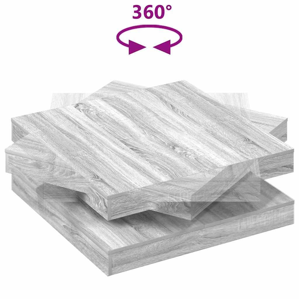 Tavolino da Caffè Girevole a 360 Gradi Grigio 90x90x34,5 cm | homemem39