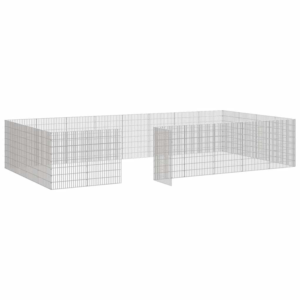 Recinto per Animali Ruspante 24 Pannelli 54x80 cm Ferro Zincato | homemem39