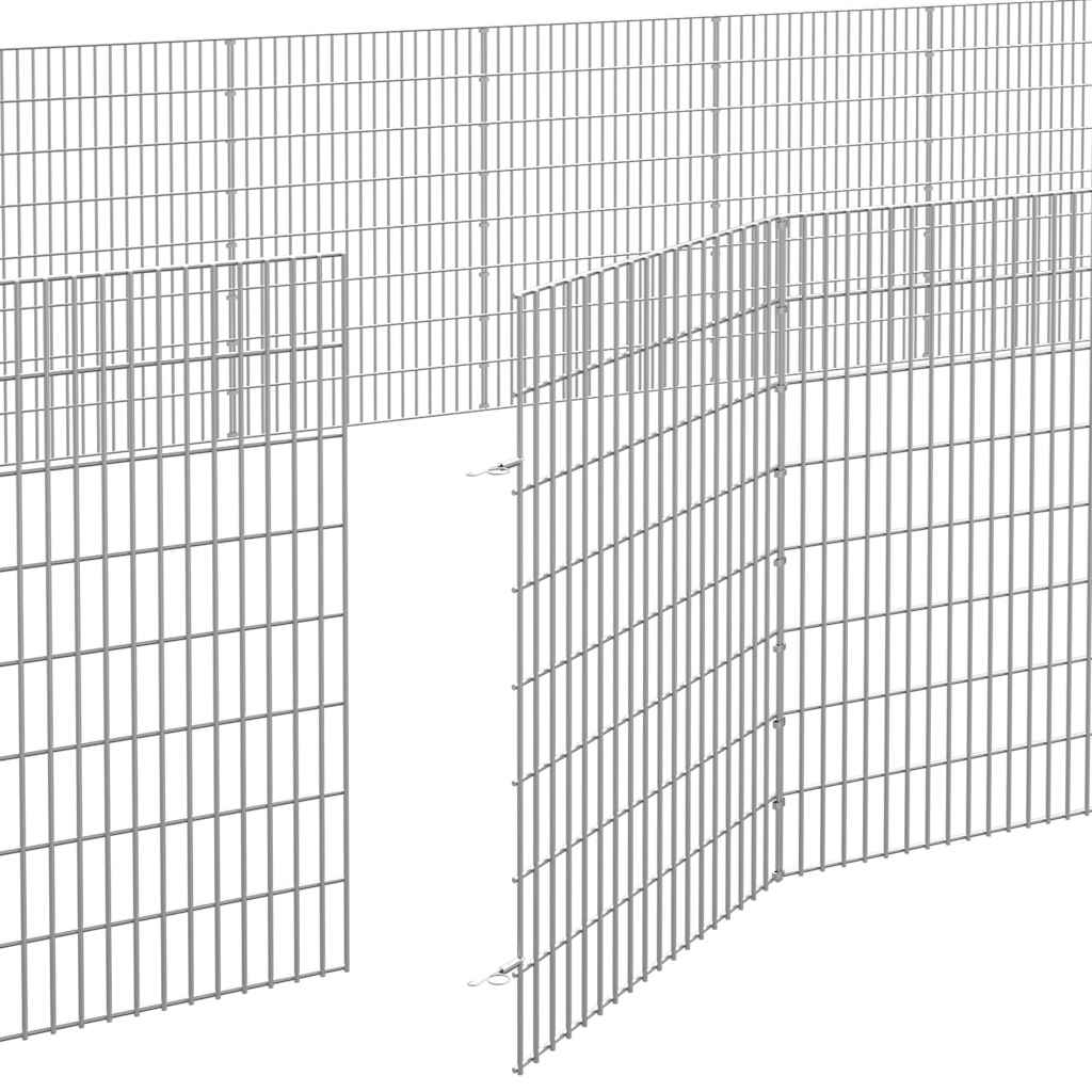 Recinto per Animali Ruspante 24 Pannelli 54x80 cm Ferro Zincato | homemem39