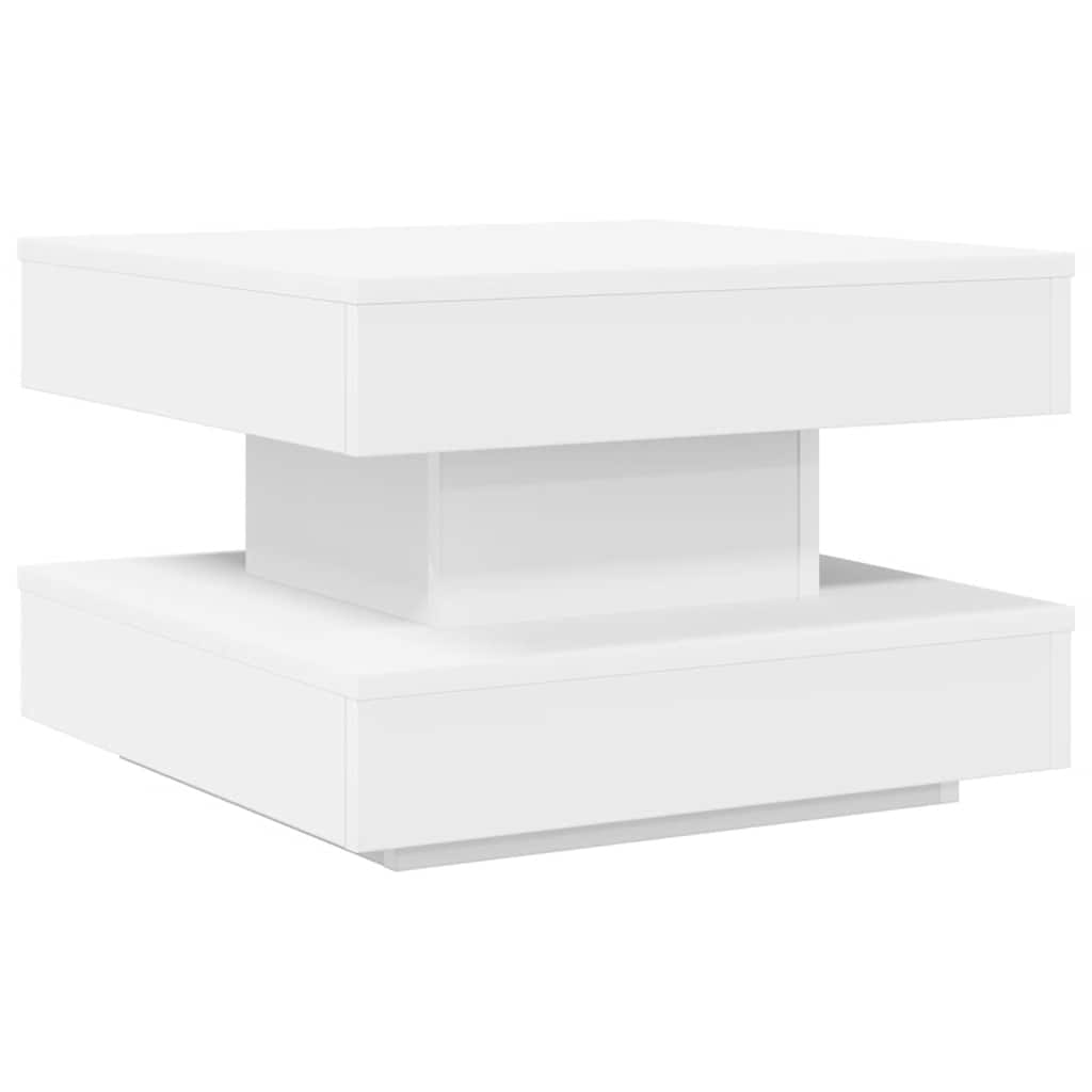 Tavolino da Caffè Girevole a 360 Gradi Bianco 50x50x34,5 cm | homemem39