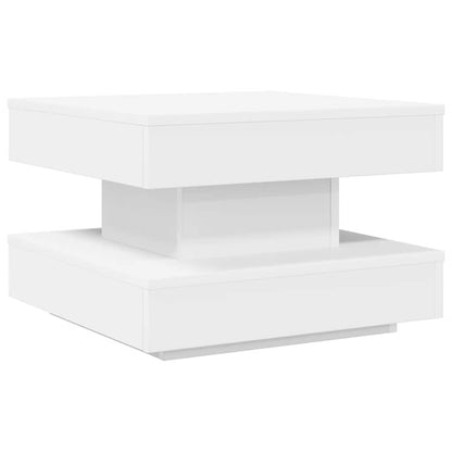 Tavolino da Caffè Girevole a 360 Gradi Bianco 50x50x34,5 cm | homemem39