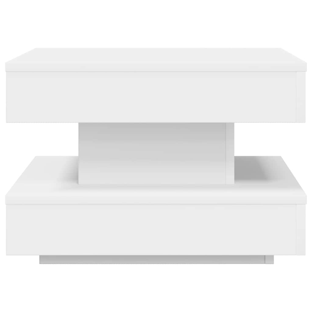 Tavolino da Caffè Girevole a 360 Gradi Bianco 50x50x34,5 cm | homemem39