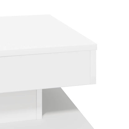 Tavolino da Caffè Girevole a 360 Gradi Bianco 50x50x34,5 cm | homemem39
