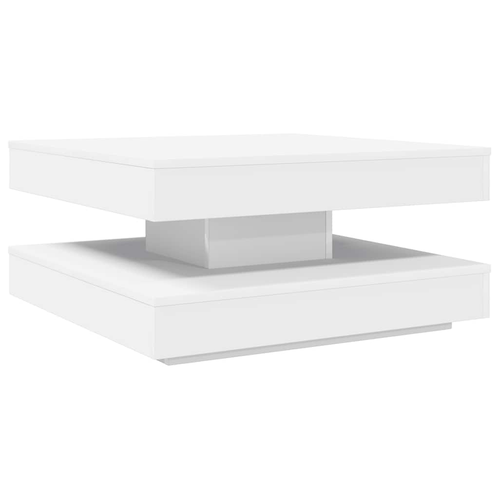 Tavolino da Caffè Girevole a 360 Gradi Bianco 70x70x34,5 cm | homemem39
