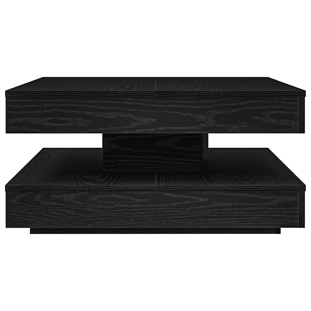 Tavolino da Caffè Girevole a 360 Gradi Nero 70x70x34,5 cm | homemem39